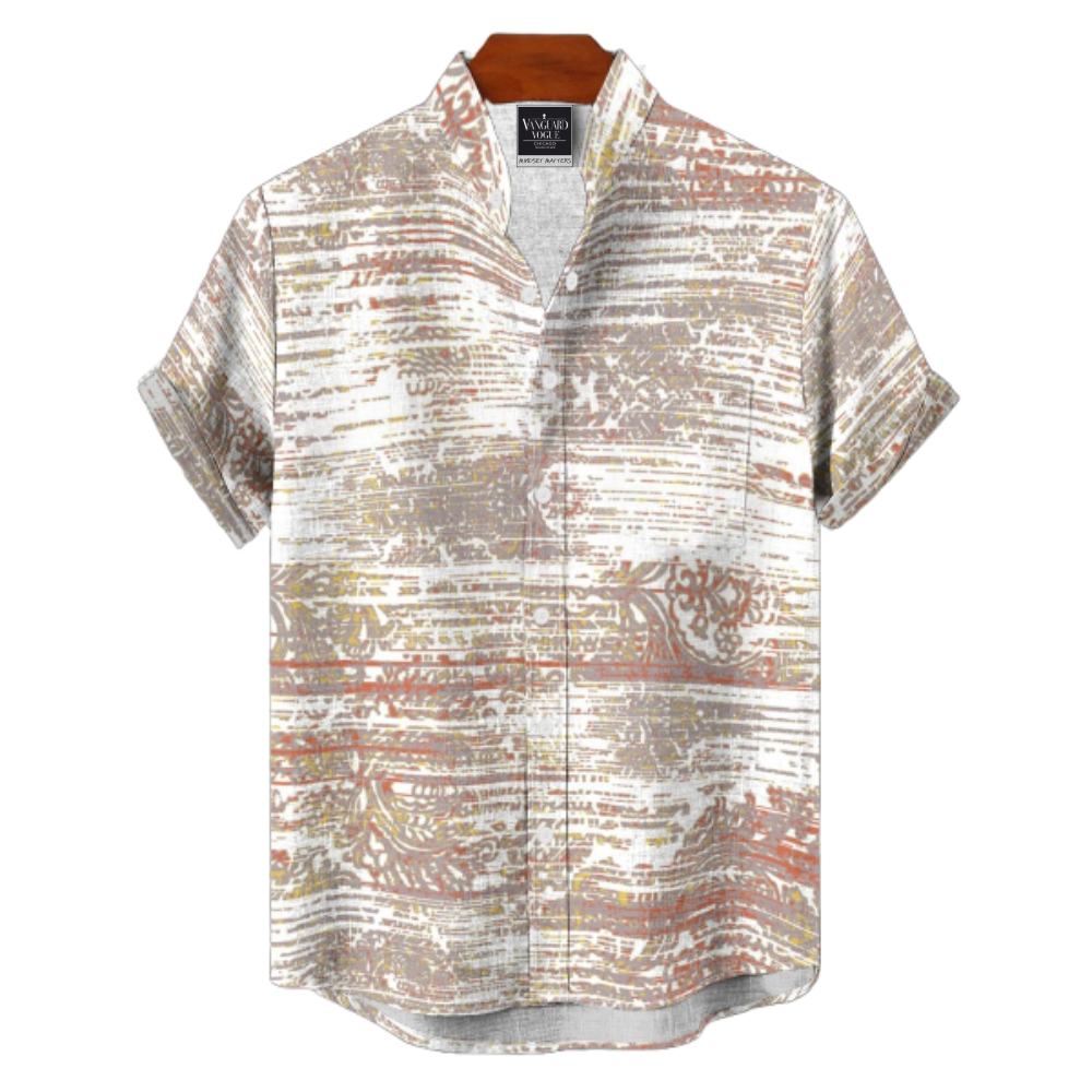 Men&#39;s Cotton Stand Collar Shirt
