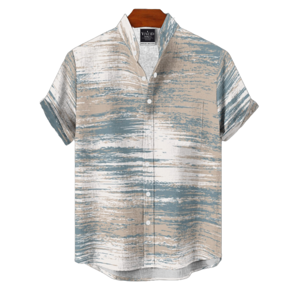 Men&#39;s Cotton Stand Collar Shirt