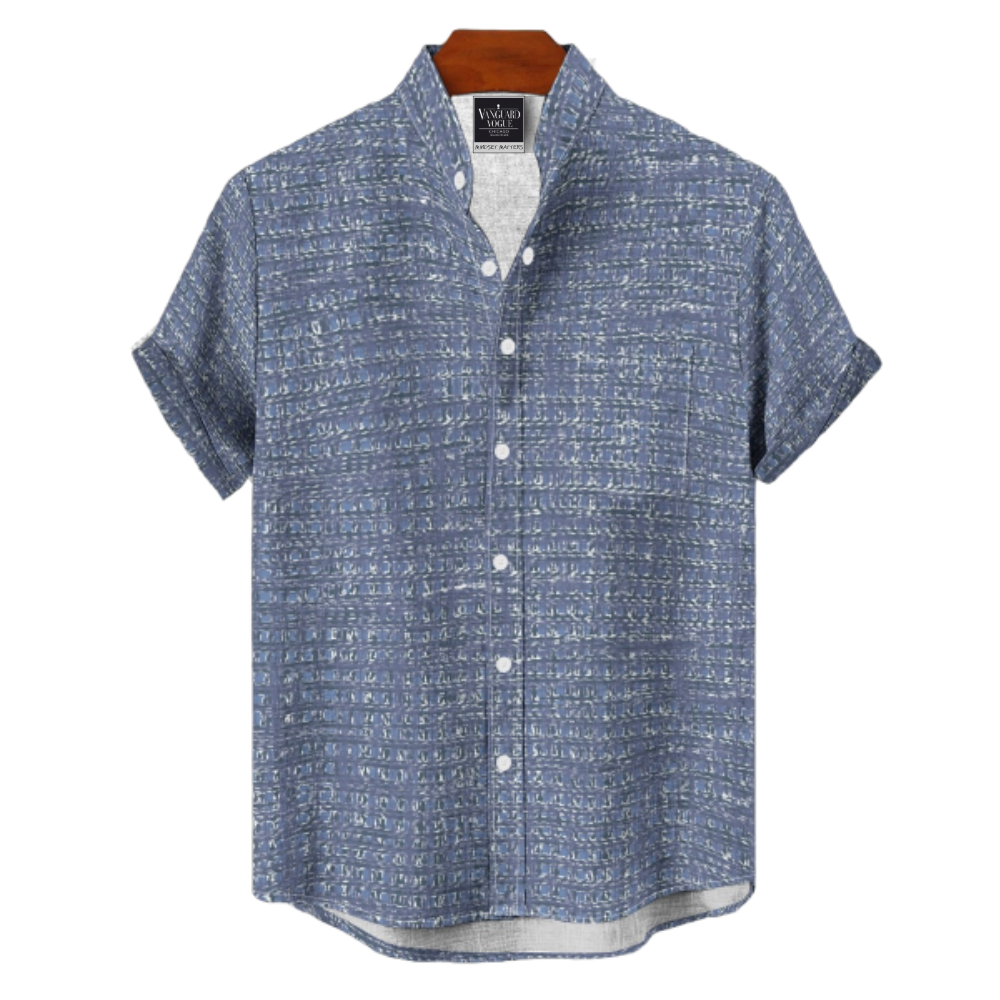 Men&#39;s Cotton Stand Collar Shirt