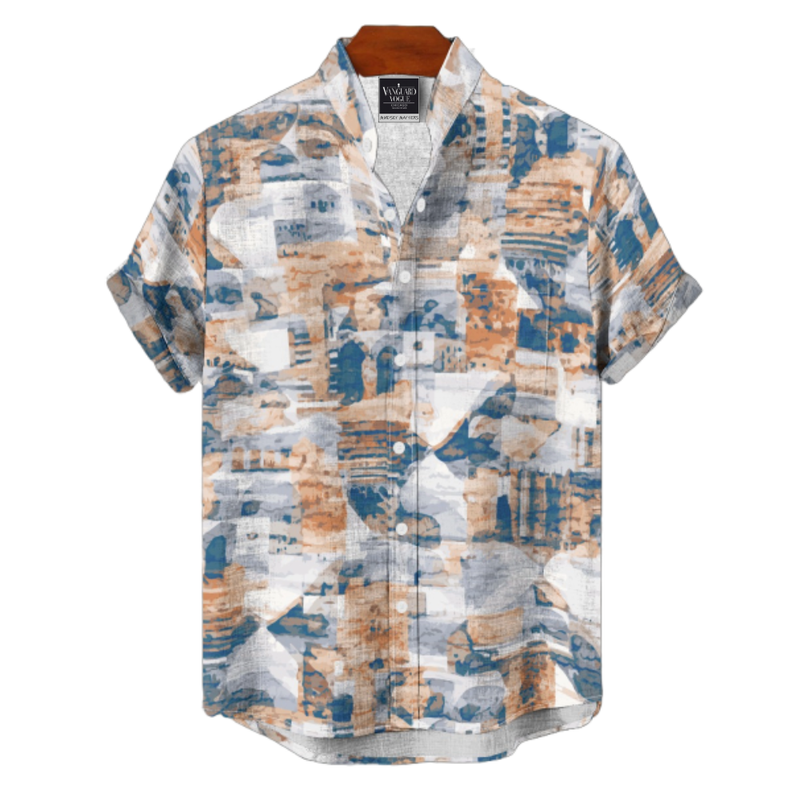 Men&#39;s Cotton Stand Collar Shirt