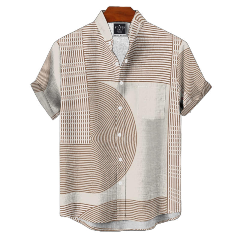 Men&#39;s Cotton Stand Collar Shirt