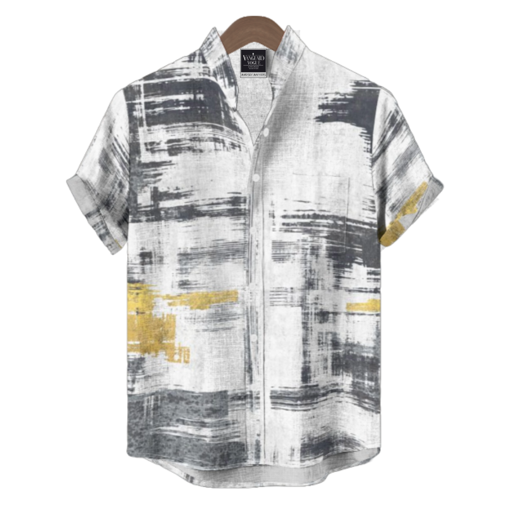 Men&#39;s Cotton Stand Collar Shirt