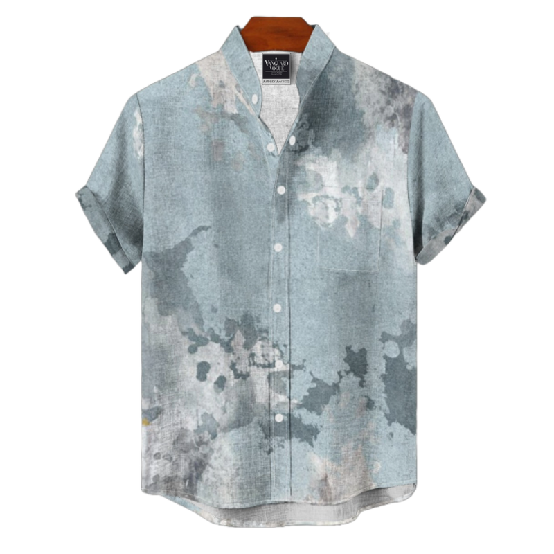 Men&#39;s Cotton Stand Collar Shirt