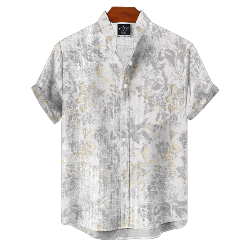 Men&#39;s Cotton Stand Collar Shirt