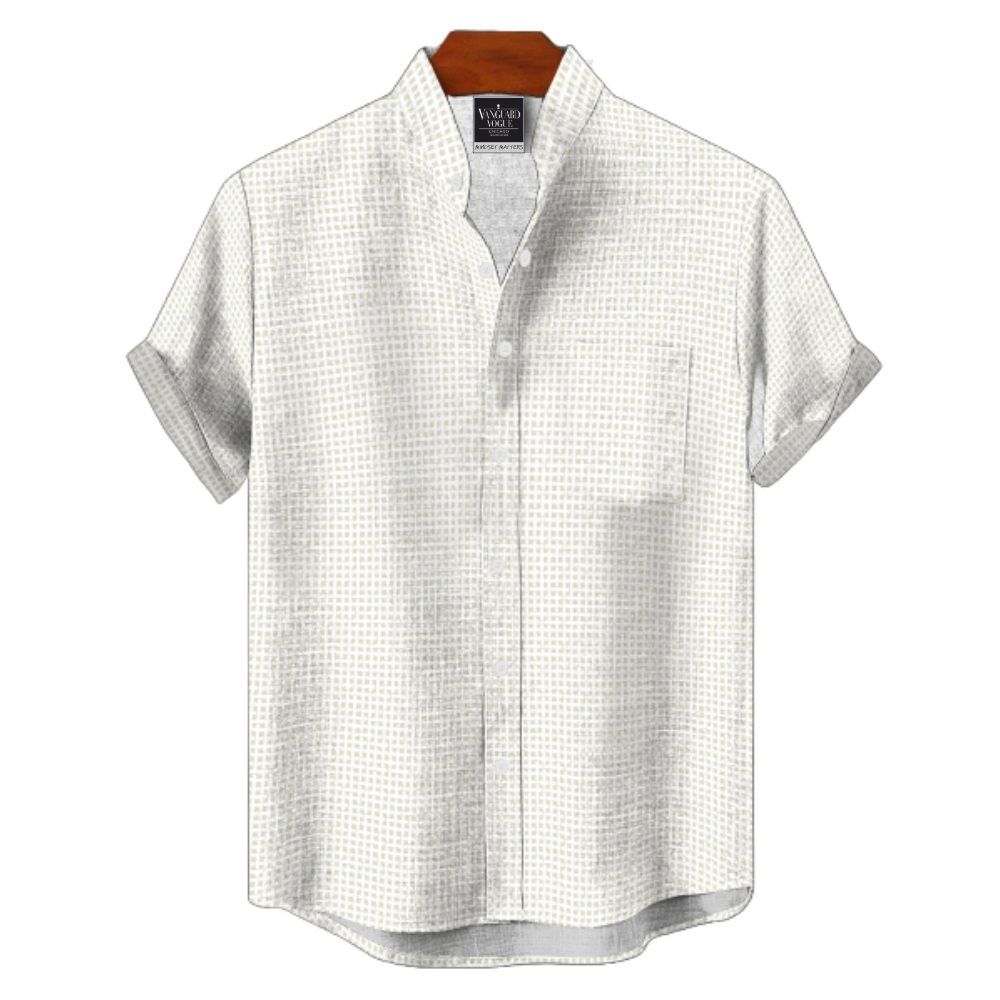 Men&#39;s Cotton Stand Collar Shirt