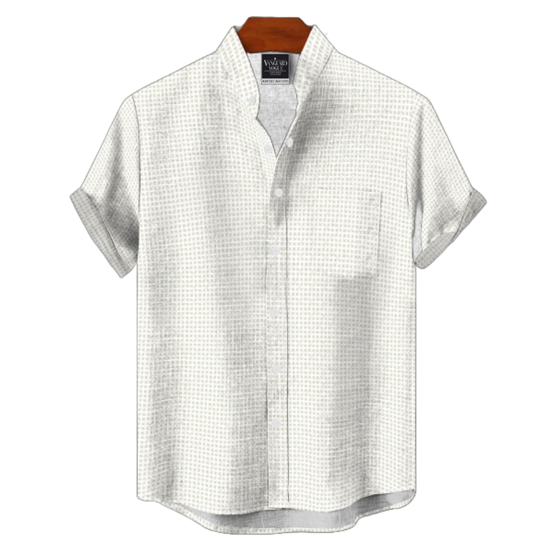 Men&#39;s Cotton Stand Collar Shirt