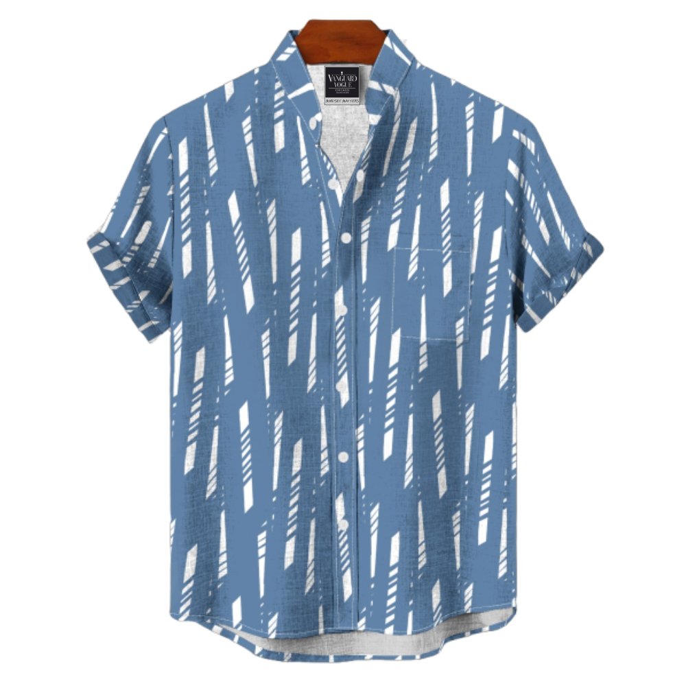 Men&#39;s Cotton Stand Collar Shirt