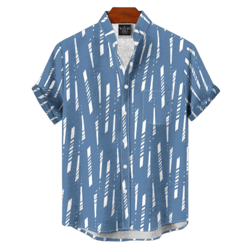 Men&#39;s Cotton Stand Collar Shirt