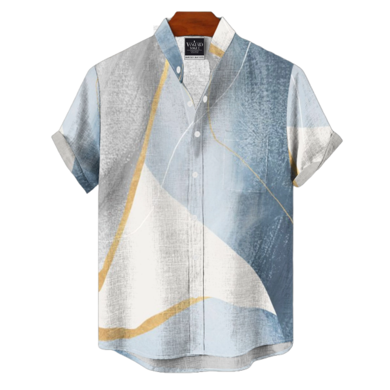Men&#39;s Cotton Stand Collar Shirt