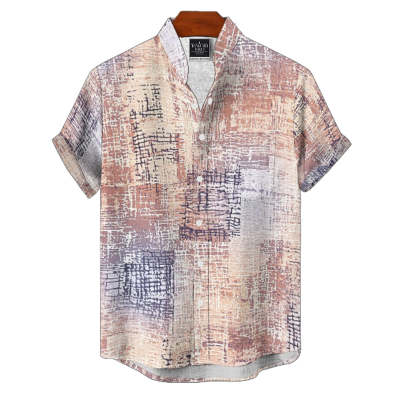 Men&#39;s Cotton Stand Collar Shirt