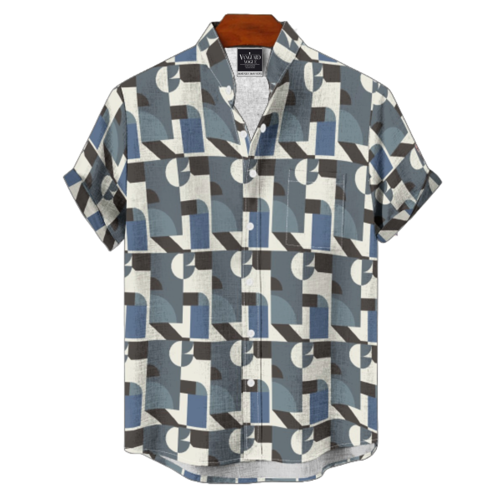 Men&#39;s Cotton Stand Collar Shirt