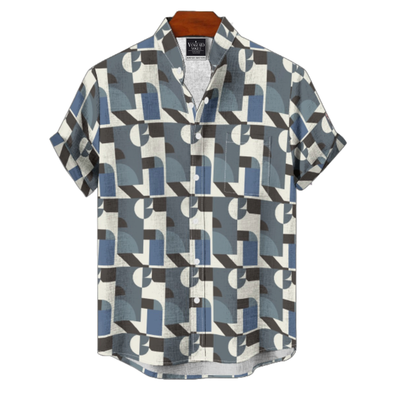 Men&#39;s Cotton Stand Collar Shirt