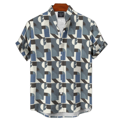 Men&#39;s Cotton Stand Collar Shirt