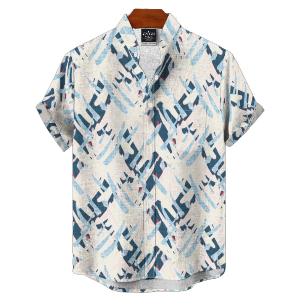 Men&#39;s Cotton Stand Collar Shirt