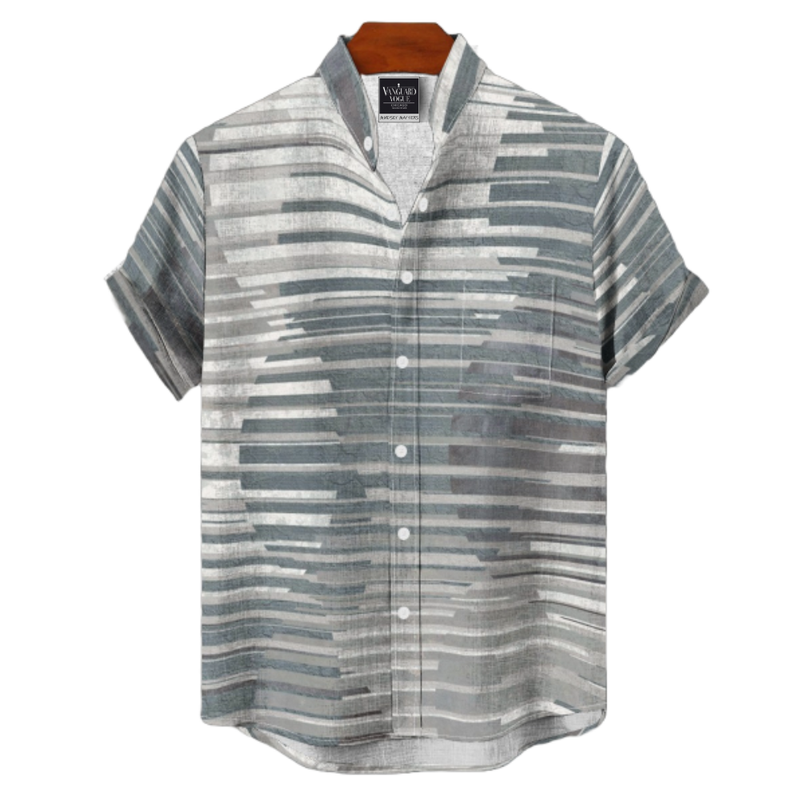 Men&#39;s Cotton Stand Collar Shirt