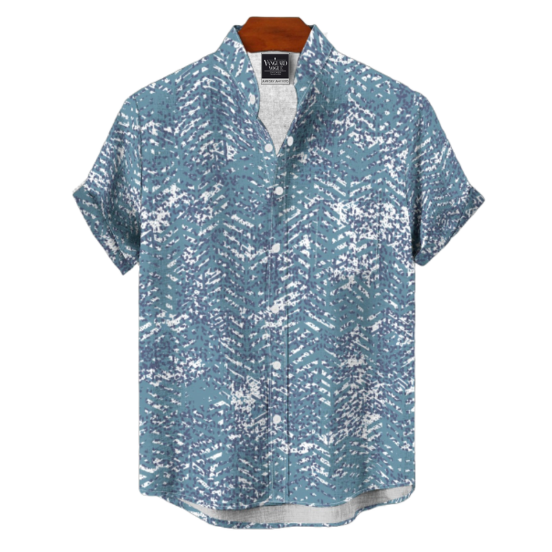 Men&#39;s Cotton Stand Collar Shirt