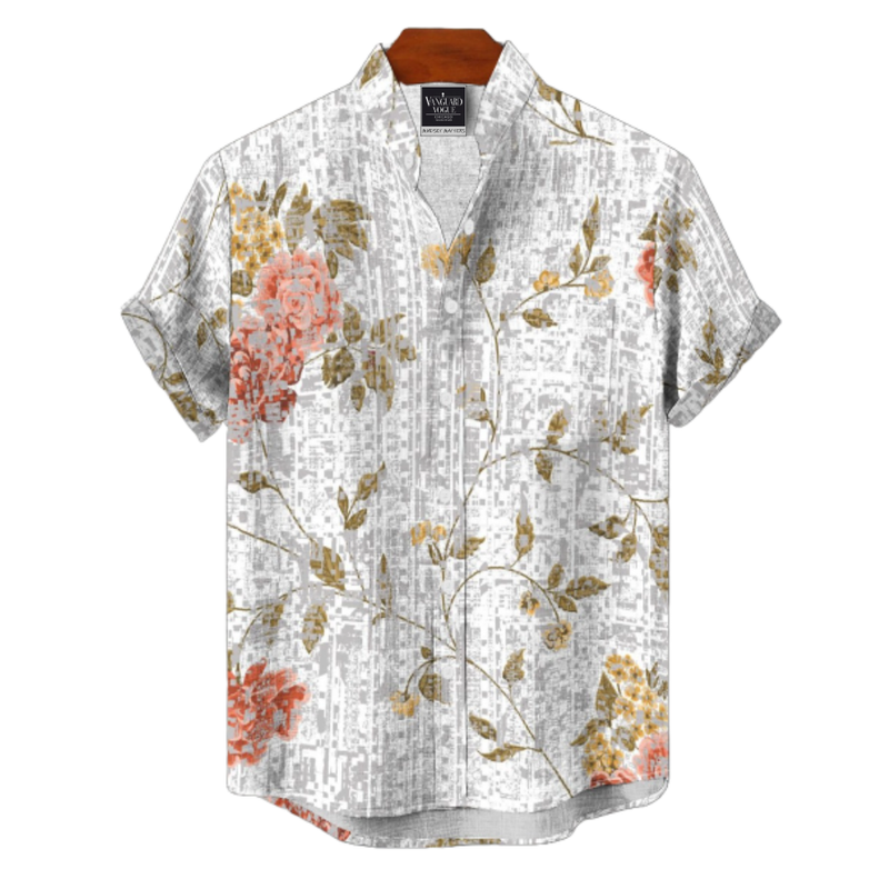 Men&#39;s Cotton Stand Collar Shirt