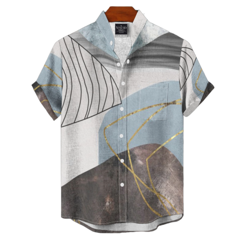 Men&#39;s Cotton Stand Collar Shirt