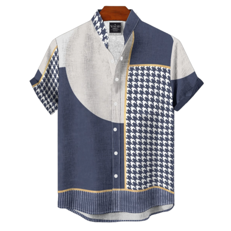 Men&#39;s Cotton Stand Collar Shirt