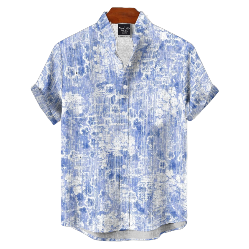 Men&#39;s Cotton Stand Collar Shirt
