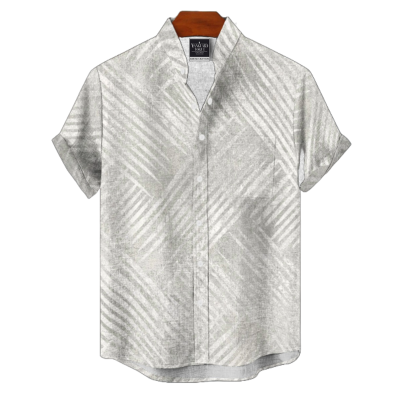 Men&#39;s Cotton Stand Collar Shirt