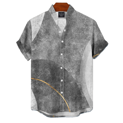 Men&#39;s Cotton Stand Collar Shirt