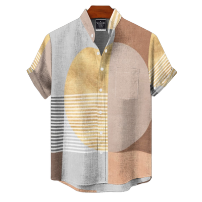Men&#39;s Cotton Stand Collar Shirt