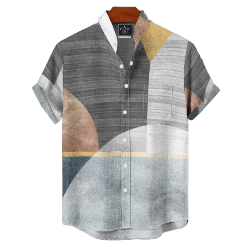 Men&#39;s Cotton Stand Collar Shirt