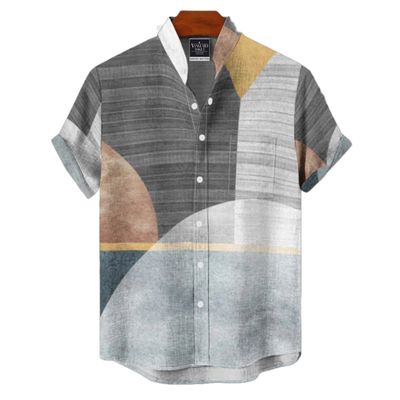 Men&#39;s Cotton Stand Collar Shirt