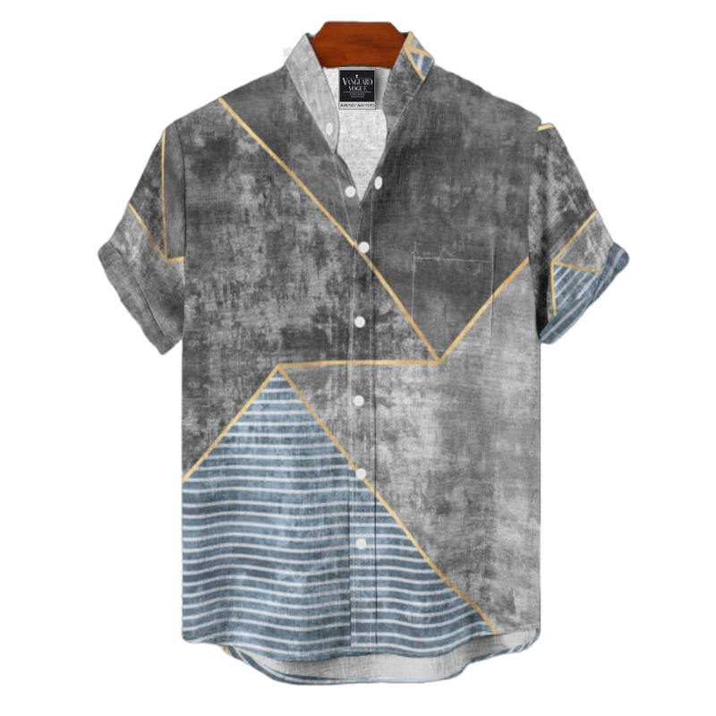 Men&#39;s Cotton Stand Collar Shirt