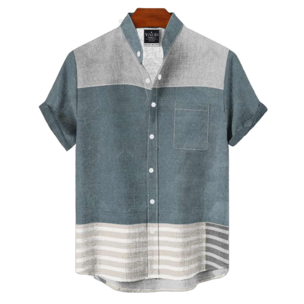 Men&#39;s Cotton Stand Collar Shirt