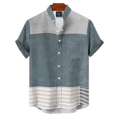 Men&#39;s Cotton Stand Collar Shirt