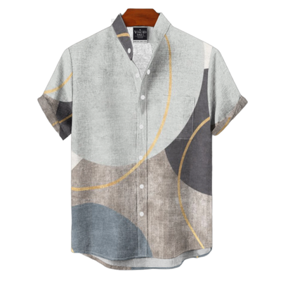 Men&#39;s Cotton Stand Collar Shirt