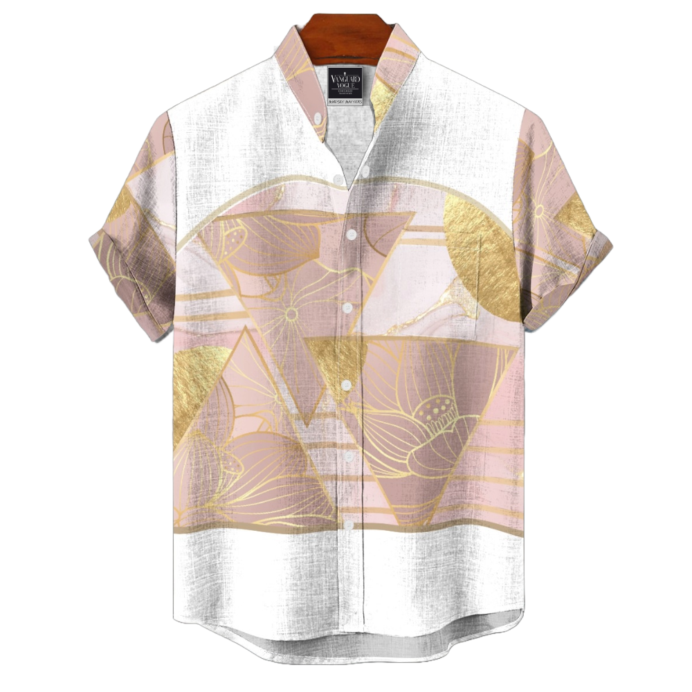 Men&#39;s Cotton Stand Collar Shirt