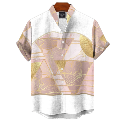 Men&#39;s Cotton Stand Collar Shirt