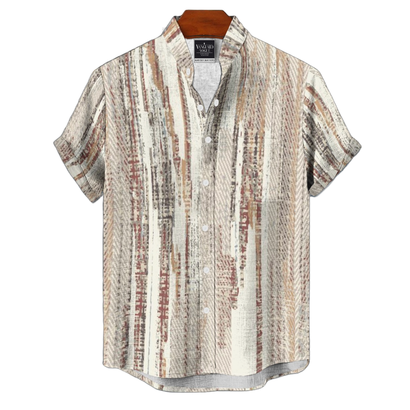 Men&#39;s Cotton Stand Collar Shirt