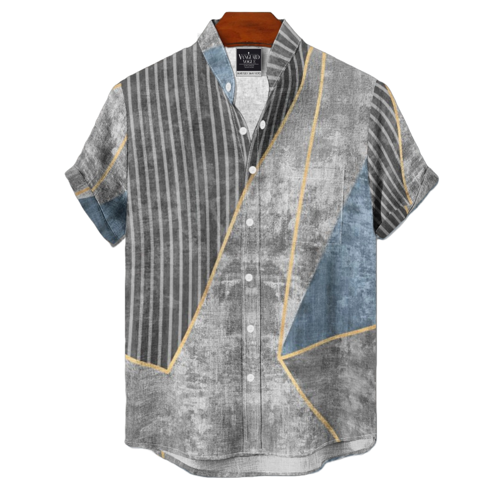 Men&#39;s Cotton Stand Collar Shirt