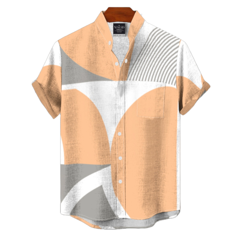 Men&#39;s Cotton Stand Collar Shirt