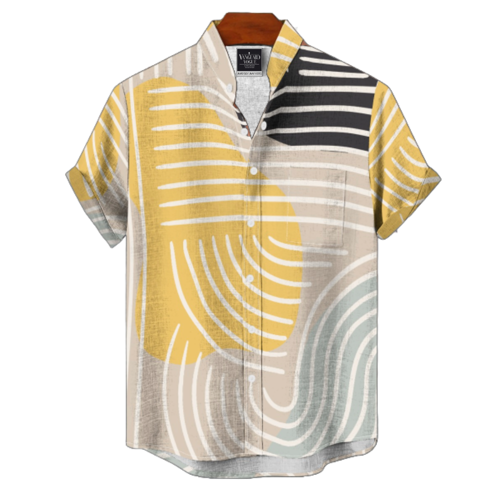 Men&#39;s Cotton Stand Collar Shirt