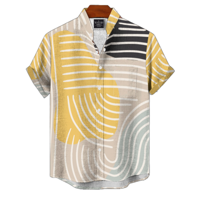 Men&#39;s Cotton Stand Collar Shirt