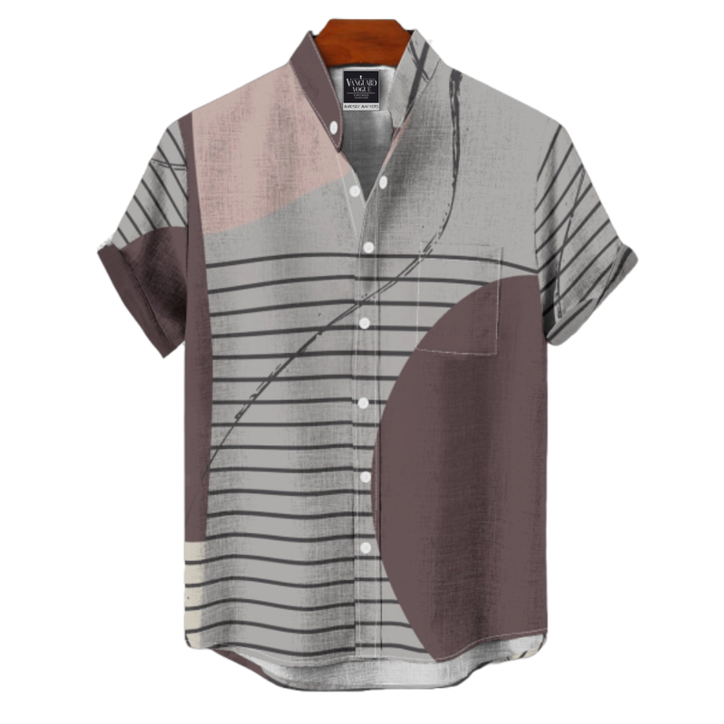 Men&#39;s Cotton Stand Collar Shirt