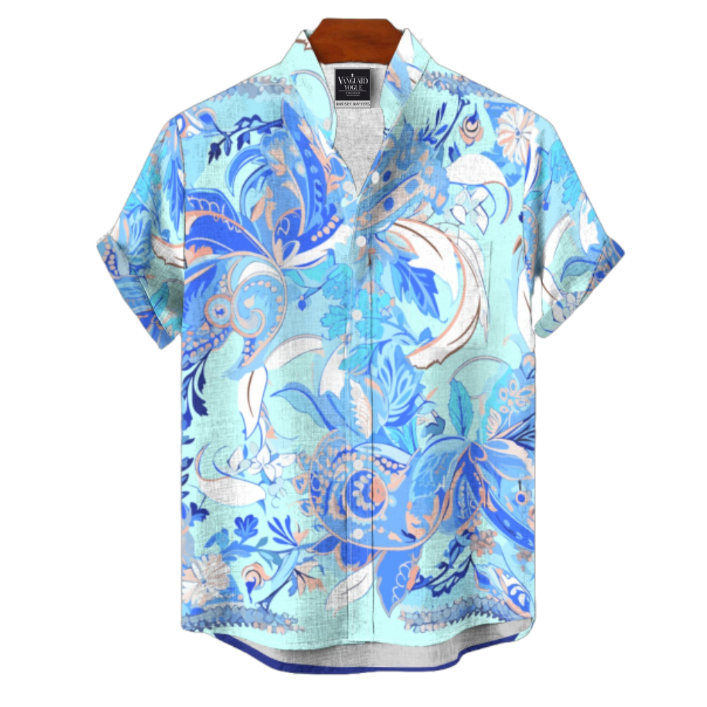Men&#39;s Cotton Stand Collar Shirt