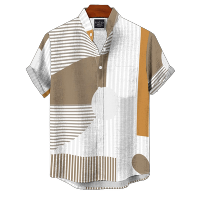 Men&#39;s Cotton Stand Collar Shirt
