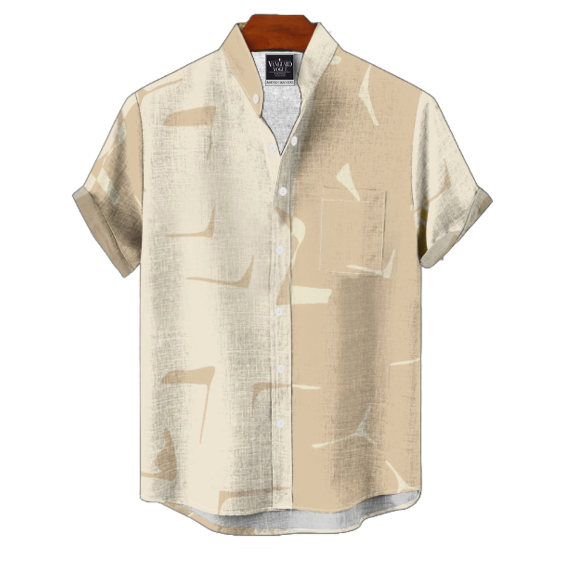 Men&#39;s Cotton Stand Collar Shirt