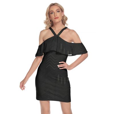 Cold Shoulder Cami Dress With Ruffle