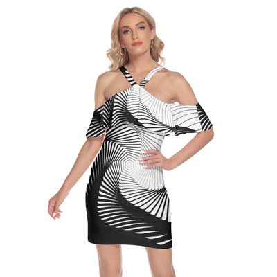 Cold Shoulder Cami Dress With Ruffle