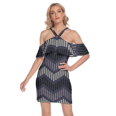 Cold Shoulder Cami Dress With Ruffle
