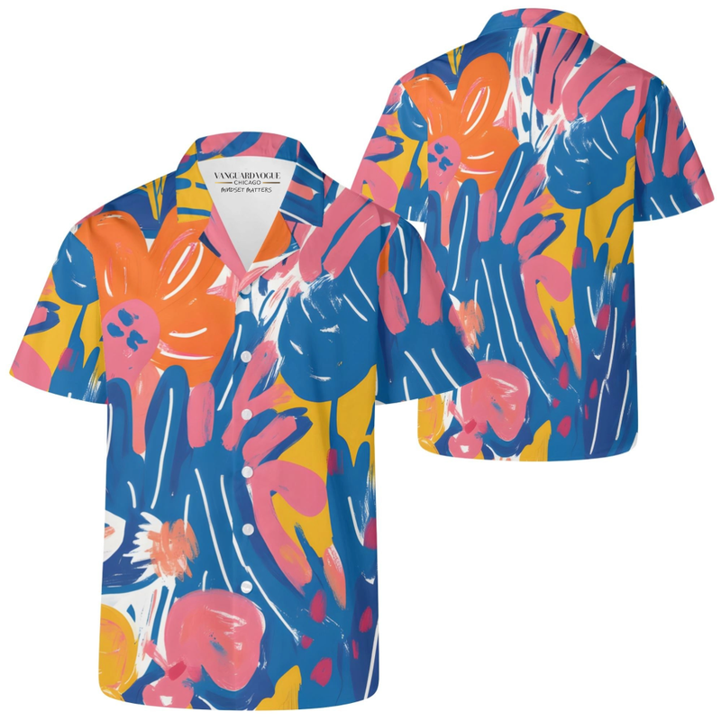 Men&#39;s Artsy Print Casual Hawaiian Shirt