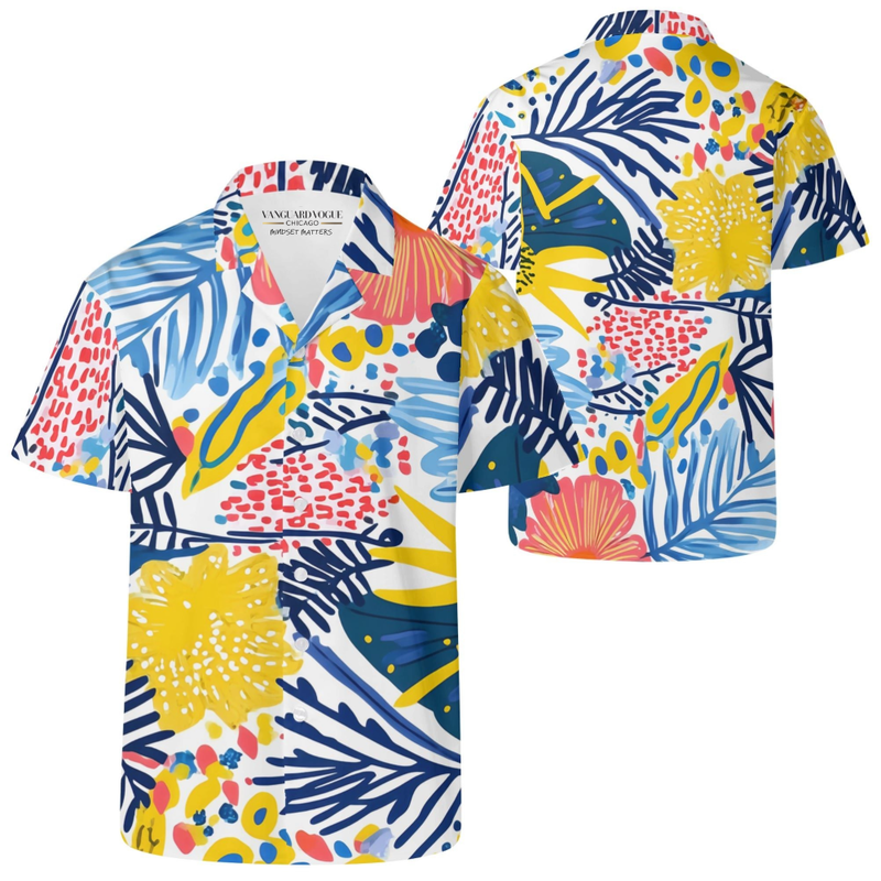 Men&#39;s Artsy Print Casual Hawaiian Shirt