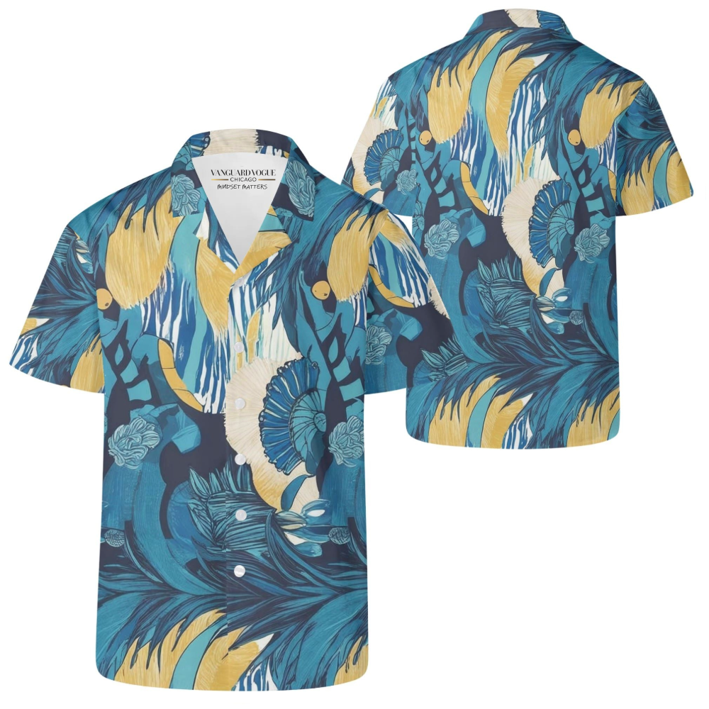 Men&#39;s Casual Retro Artsy Hawaiian Shirt